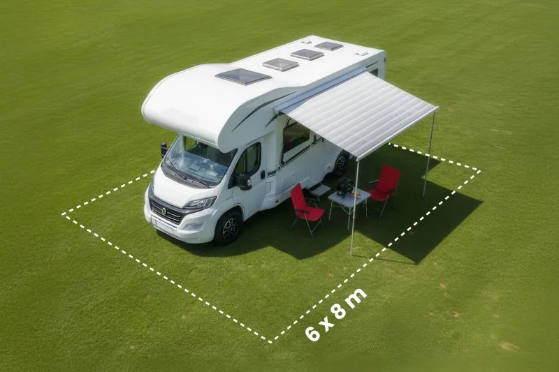 PREMIUM Stellplatz 48 m² – Wohnmobil mit Markise zur AirPower 2027 in Zeltweg